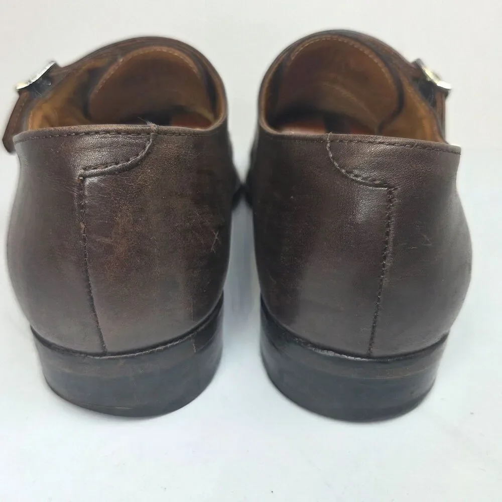 Suit Supply Mens Brown Leather Double Monk Strap Shoes Size US 9.5 M EUR 42.5